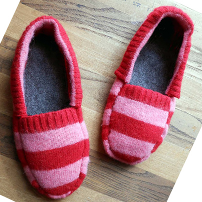 DIY Cozy Slippers From Old Sweater