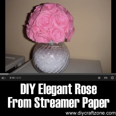 DIY Elegant Rose From Streamer Paper