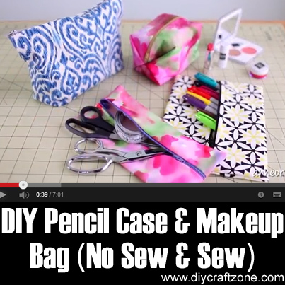 DIY Pencil Case & Makeup Bag (No Sew and Sew)