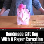 Handmade Gift Bag With A Paper Carnation
