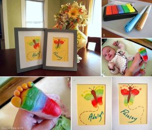 Rainbow Butterfly Footprint Artwork (Crafting With Twinfants)
