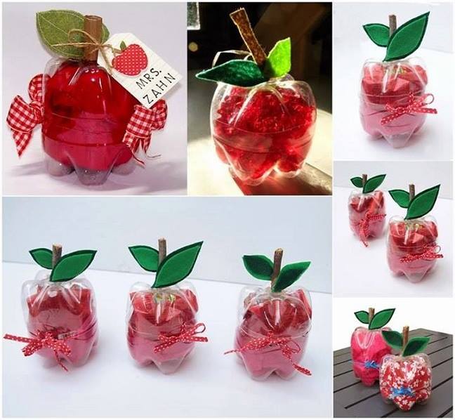 Recycle Plastic Bottles & Make Super Cute Apple Shaped Boxes!